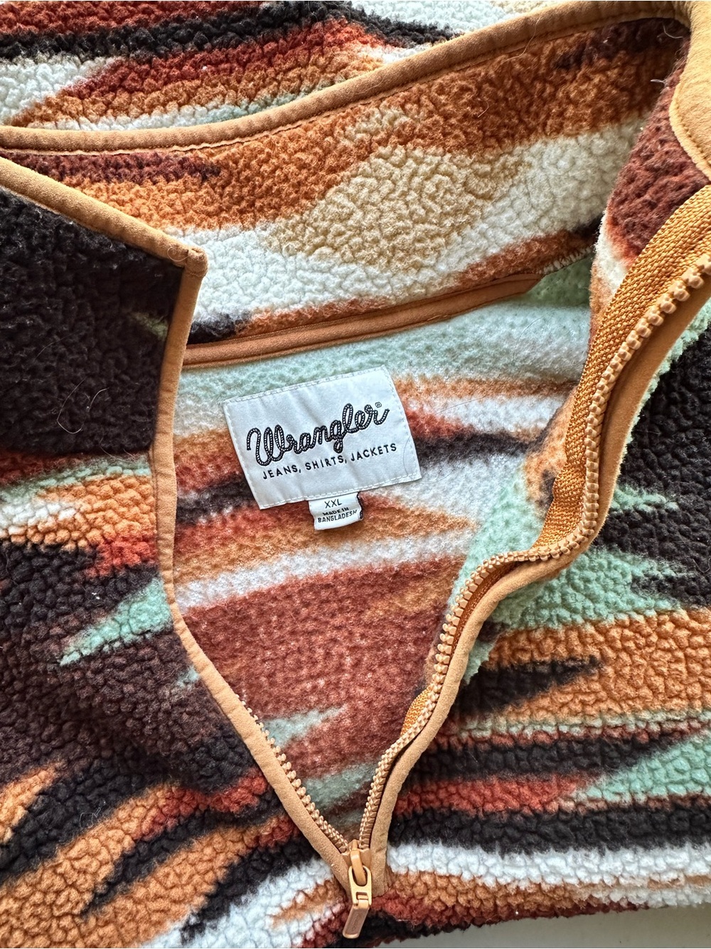 Wrangler Women’s Pullover Sherpa Fleece Quarter Zip Aztec Western, XXL - Picture 8 of 11